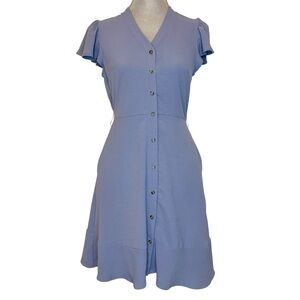 Lucky Brand Blue Buttoned A-Line Dress